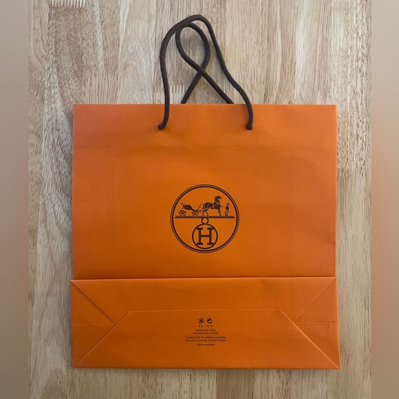 Hermes shopping bags - one regular, one holiday limited edition. - Picture 2 of 6